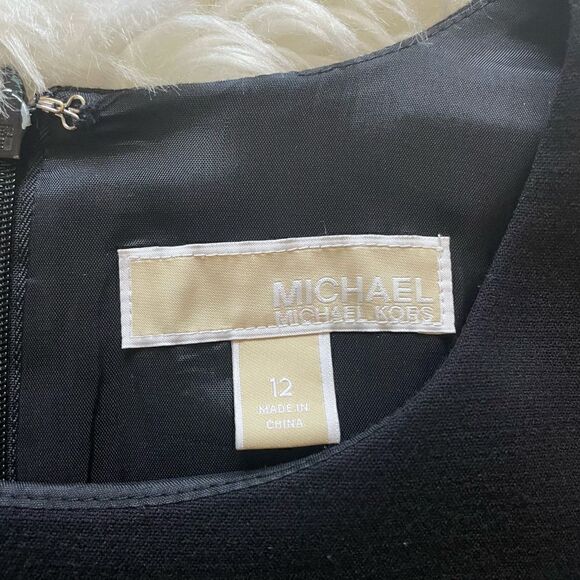 Michael Kors Long Sleeve Colorblock Sheath Dress Black White Size 12 - Picture 4 of 8